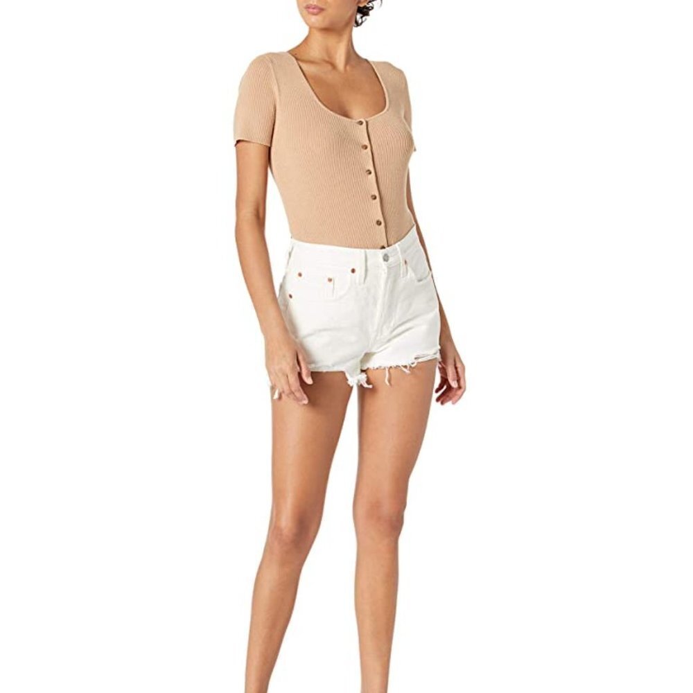 Levi's Premium 501 High Rise Button Fly Distressed Raw Hem Frayed Shorts Size 31